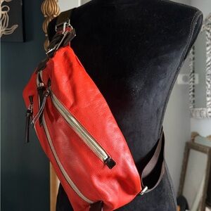 Coach Stylish orange Leather bum Bag